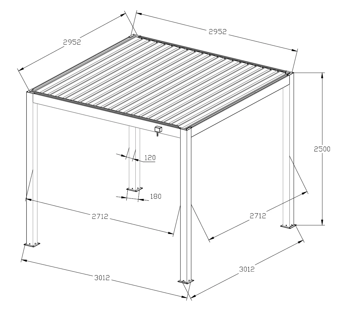 700 Series Pergola 3x3m Anthractite - Image 4