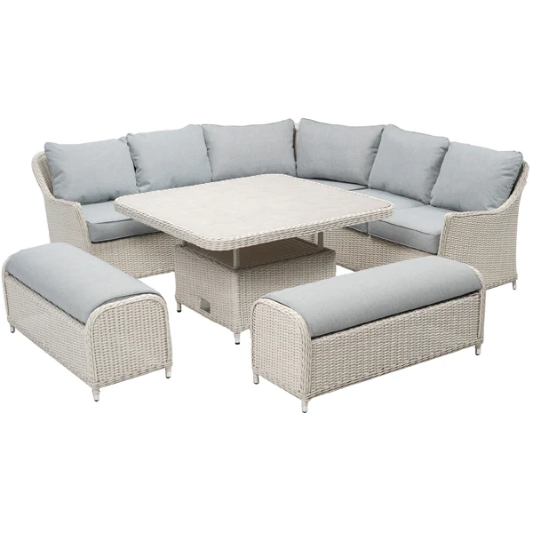 Antigua Casual Corner Set Pearl and Ash Grey - Image 3