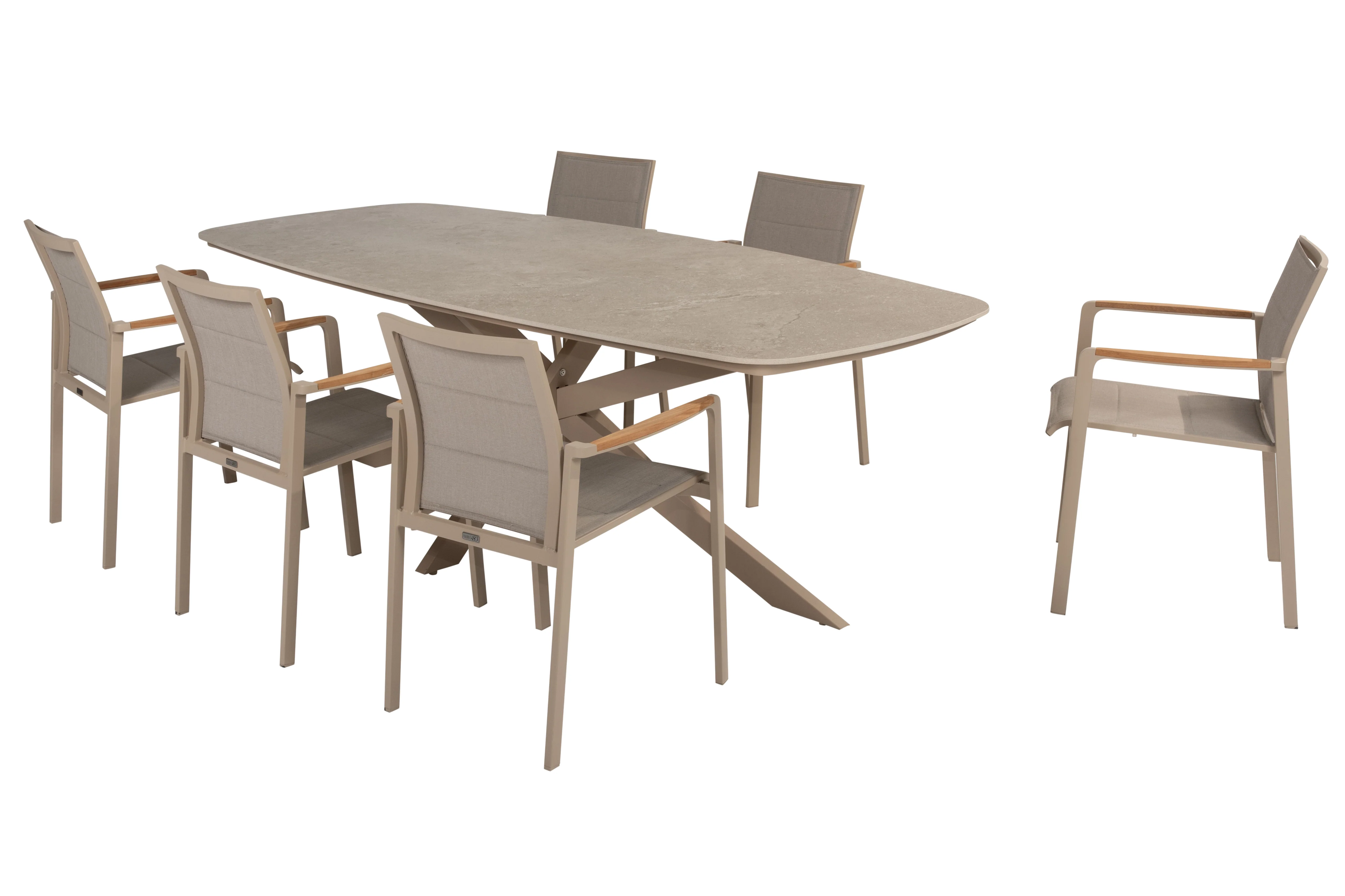 Cortina 6 Seat with Manolo 240cm Barrel Ceramic Dining Table - Image 3