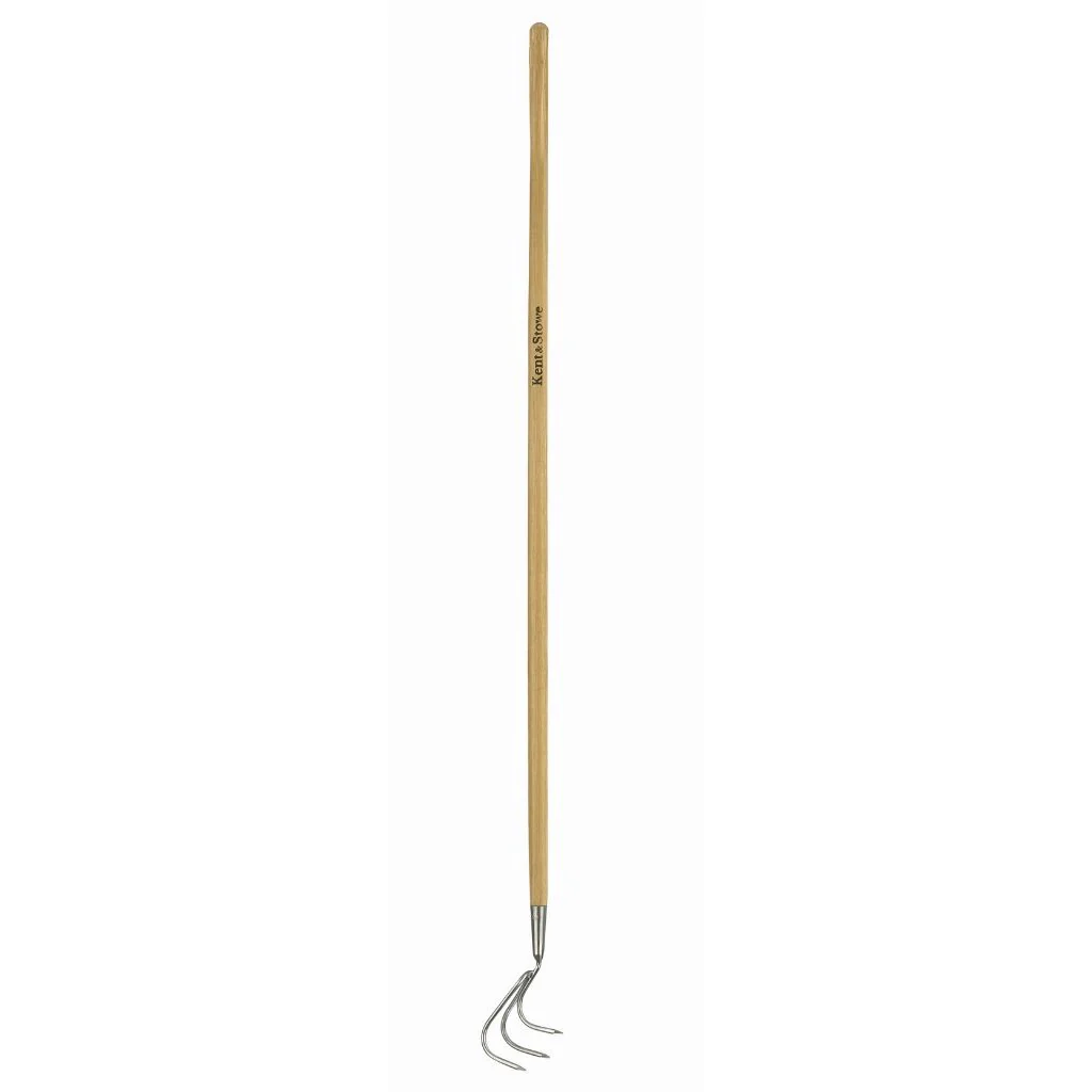 Kent & Stowe Stainless Steel Long Handled 3 Prong Cultivator