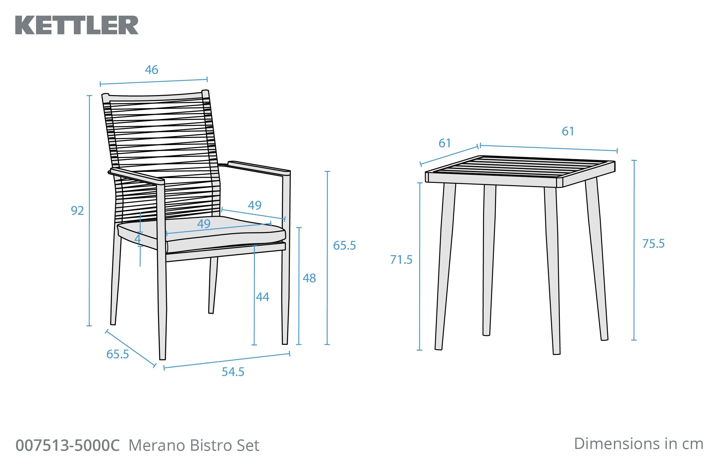 Kettler Merano Bistro Set - Image 5
