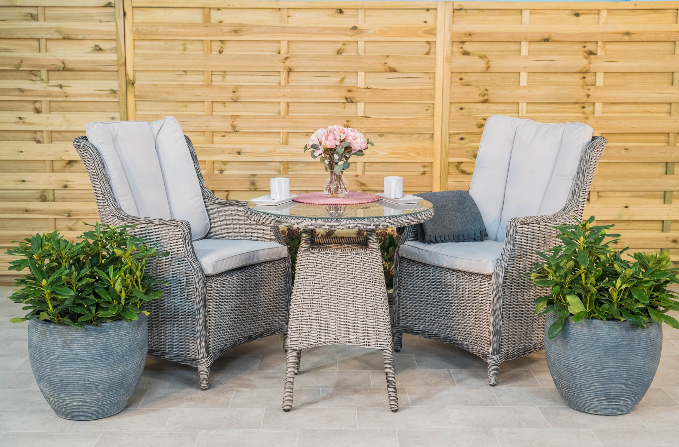 Olivia Rattan Bistro Set - Image 4