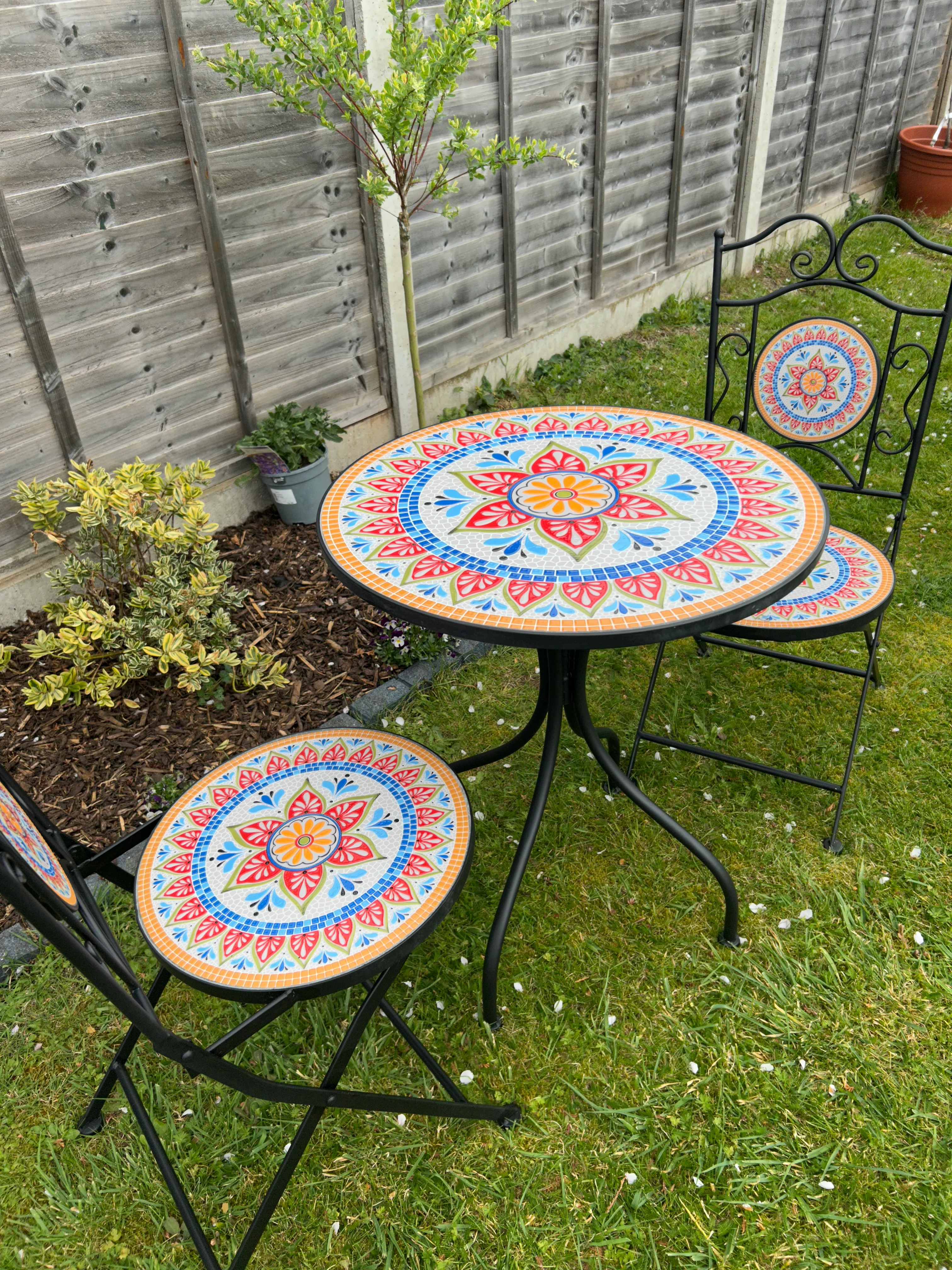 Valencia 60cm Mosaic Bistro Set - Image 4