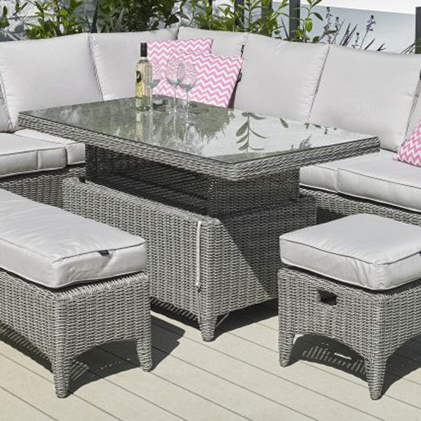 Valencia L Shape Rattan Corner Dining Set - Image 2