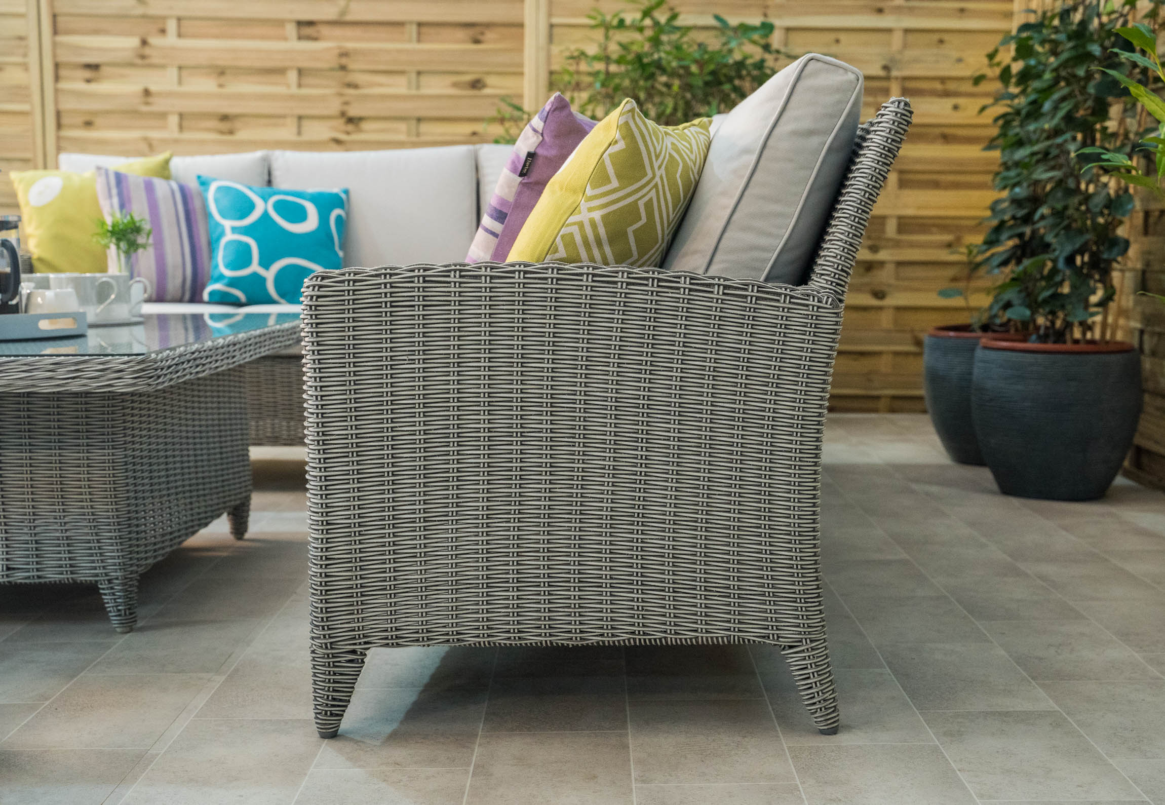 Valencia L Shape Rattan Corner Dining Set - Image 6
